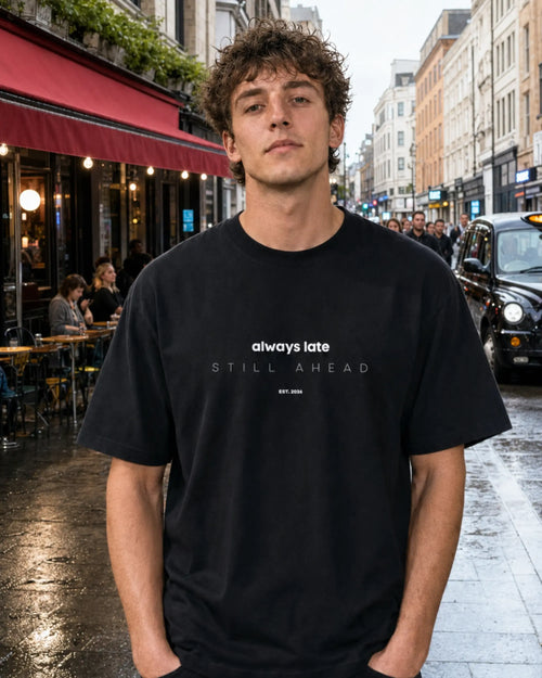 Always Late Black — men's front view, daytime. augusta-mode-day augusta-gender-men augusta-view-front augusta-color-always-late-black