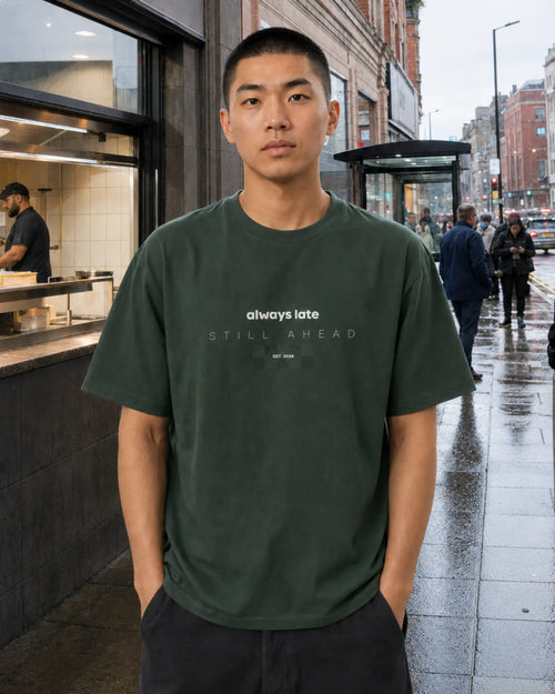 Always Late Forest — men's front view, daytime. augusta-mode-day augusta-gender-men augusta-view-front augusta-color-always-late-forest