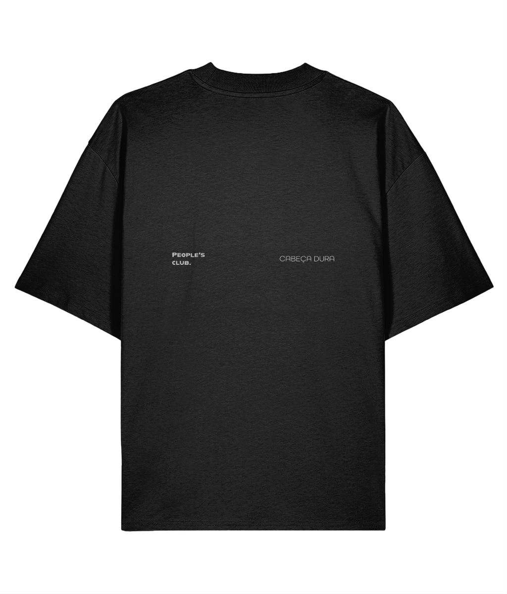 Always Late Still Ahead — camiseta oversized de 200 GSM em Black, vista traseira