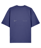 Always Late Still Ahead — camiseta oversized de 200 GSM en Dusk, vista trasera