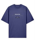 Always Late Still Ahead — camiseta oversized de 200 GSM en Dusk, vista delantera