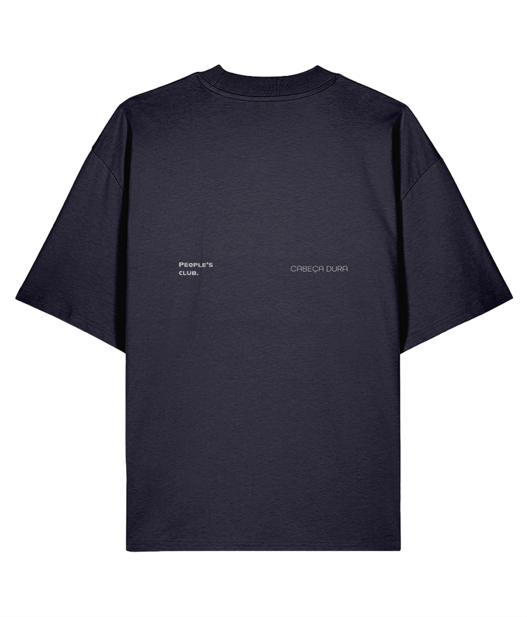 Always Late Still Ahead — Oversized-T-Shirt mit 200 GSM in French Navy, Rückansicht