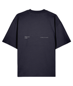 Always Late Still Ahead — Oversized-T-Shirt mit 200 GSM in French Navy, Rückansicht