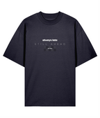Always Late Still Ahead — Oversized-T-Shirt mit 200 GSM in French Navy, Vorderansicht