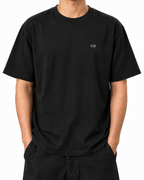 Arguing With Me Builds Character — Black — Stella Embroidered Black worn front on white