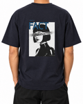 Arguing With Me Builds Character — French Navy — Stella Embroidered worn back on white