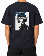 Arguing With Me Builds Character — French Navy — Stella Embroidered worn back on white