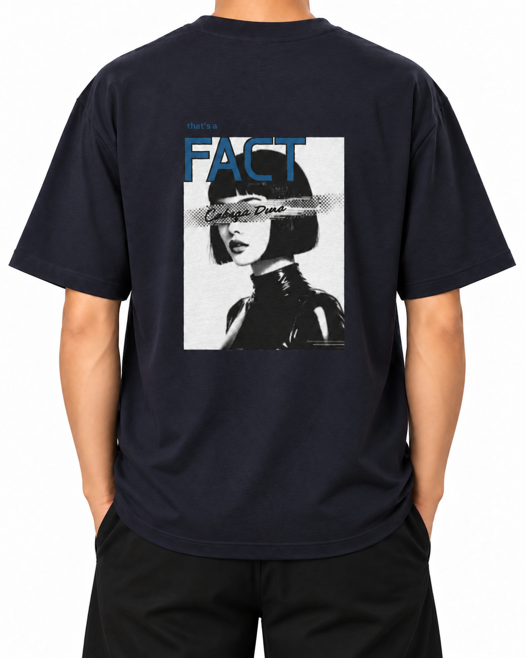 Arguing With Me Builds Character — French Navy — Stella Embroidered woman worn back on white