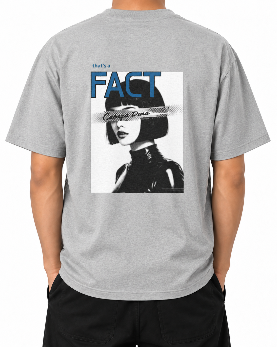 Arguing With Me Builds Character — Heather Grey — Stella Embroidered worn back on white