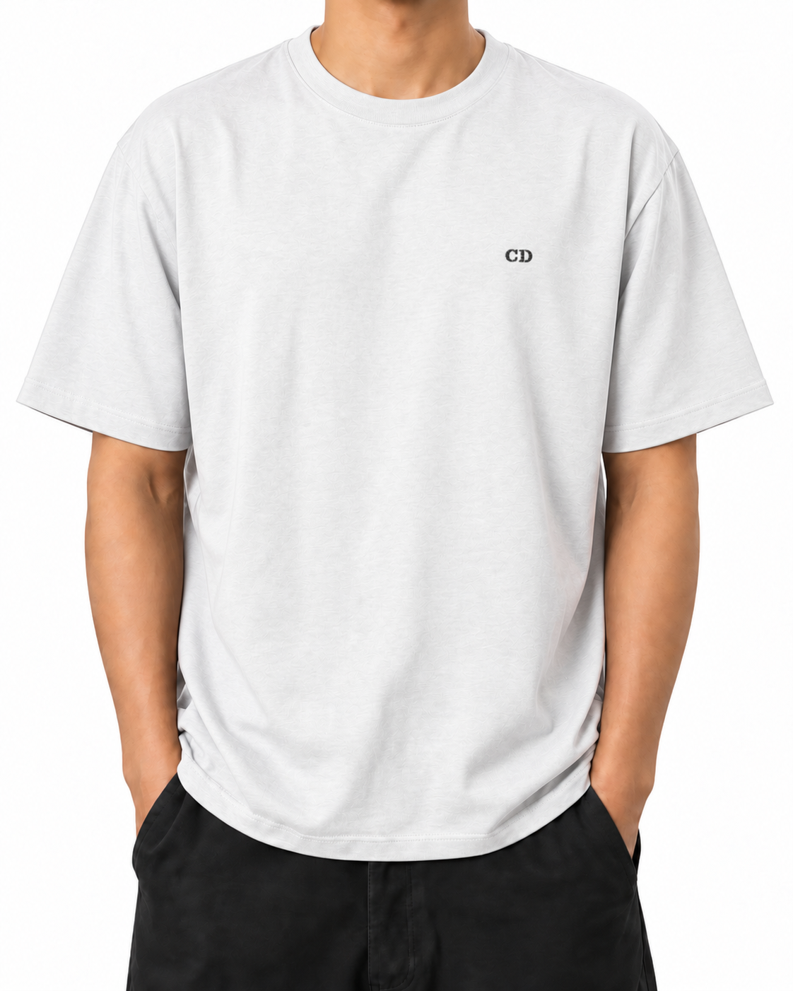 Arguing With Me Builds Character — White — Stella Embroidered White worn front on white