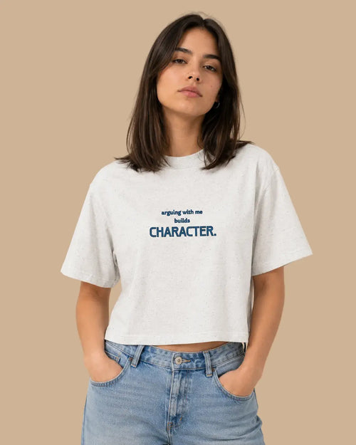 Arguing With Me Builds Character women's Cabeça Dura T-shirt product view 1