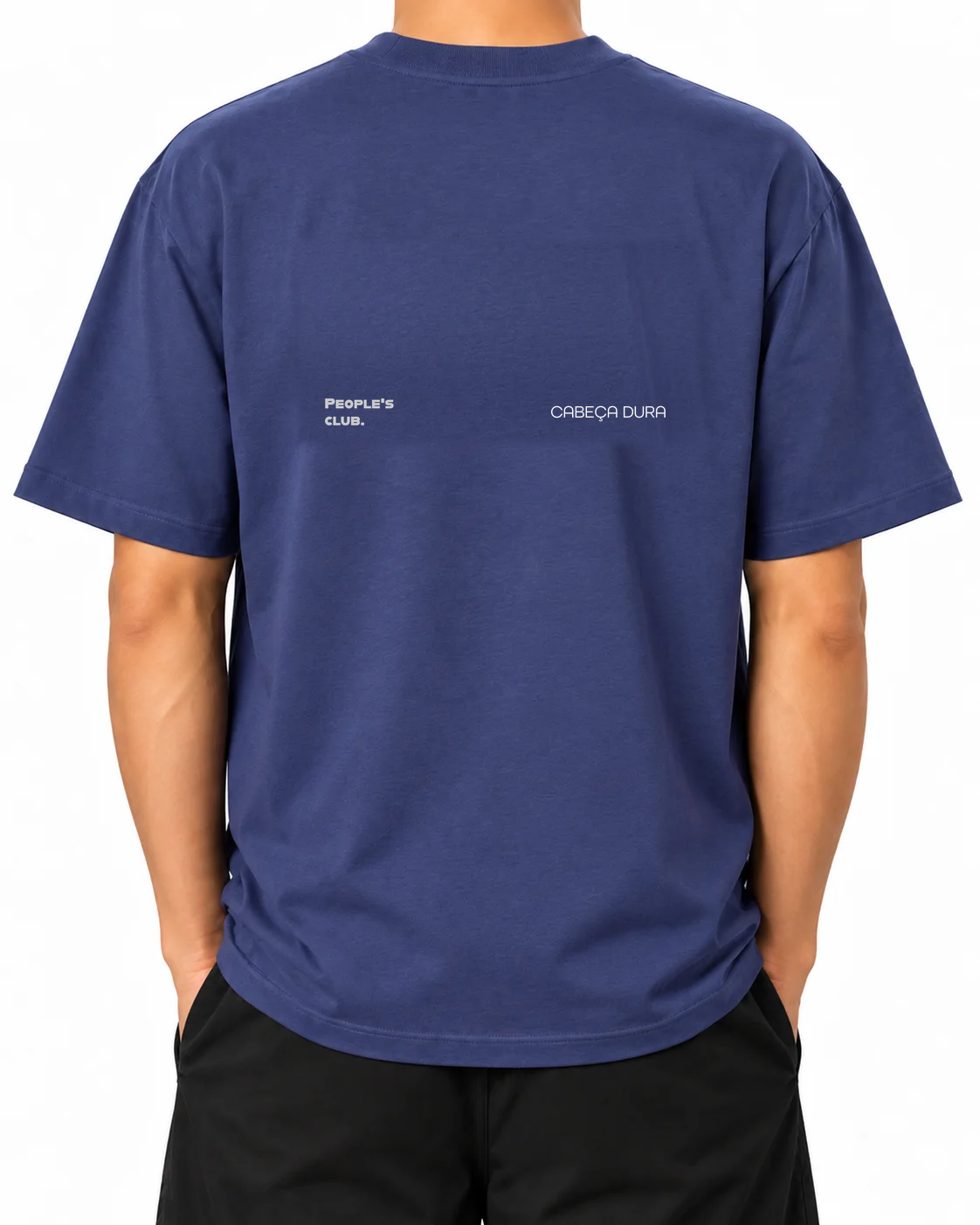 Camiseta Always Late Still Ahead — Dusk, persona B, vista trasera; montaje de la gráfica original
