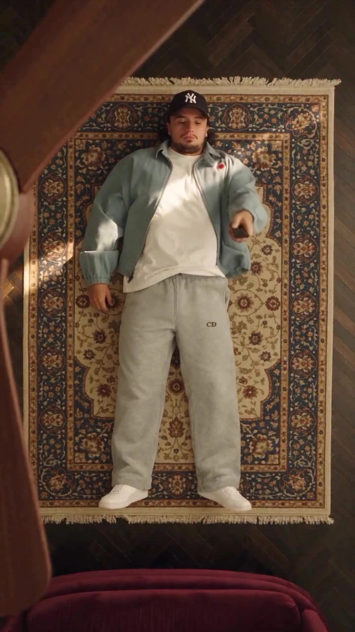 Full view of Augusta CD Heavyweight Joggers in Heather Grey with an alternative outfit