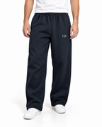 CD Heavyweight Joggers — New French Navy, worn front view on a white background with white CD embroidery.