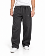 CD Heavyweight Joggers — Solid Charcoal, worn front view on a white background with white CD embroidery.