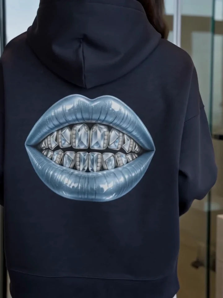 Back graphic of the Augusta Cold Fortune French Navy hoodie