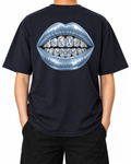 Cold Fortune T-Shirt — French Navy, model A wearing the T-shirt, back view on a white background.