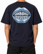 Cold Fortune T-Shirt — French Navy, model B wearing the T-shirt, back view on a white background.