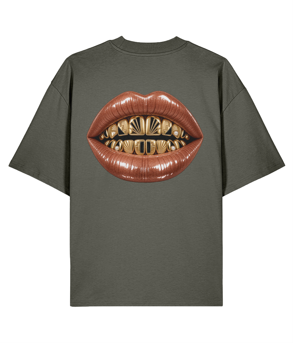 Augusta Gilded Vice T-Shirt — Khaki, back view with the large original Gilded Vice artwork.