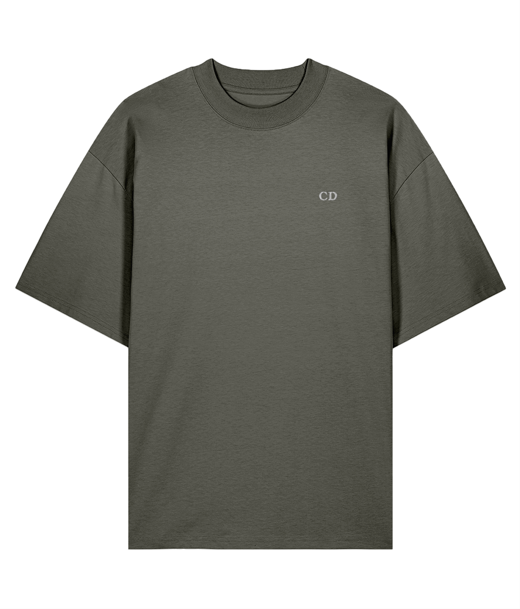 Augusta Gilded Vice T-Shirt — Khaki, front view with small White CD embroidery on the left chest.
