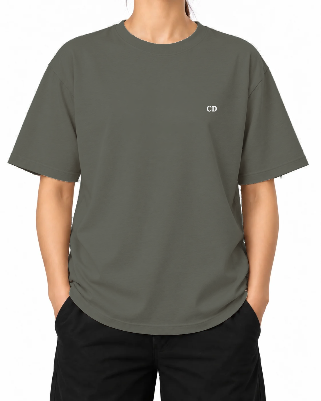 Gilded Vice T-Shirt — Khaki, model A wearing the T-shirt, front view on a white background.