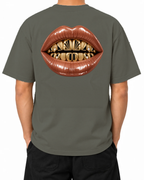 Gilded Vice T-Shirt — Khaki, model B wearing the T-shirt, back view on a white background.