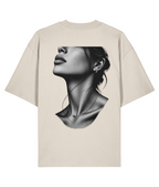 T-shirt Augusta Silver Profile — Natural Raw, vista dal retro con il grande ritratto originale Silver Profile