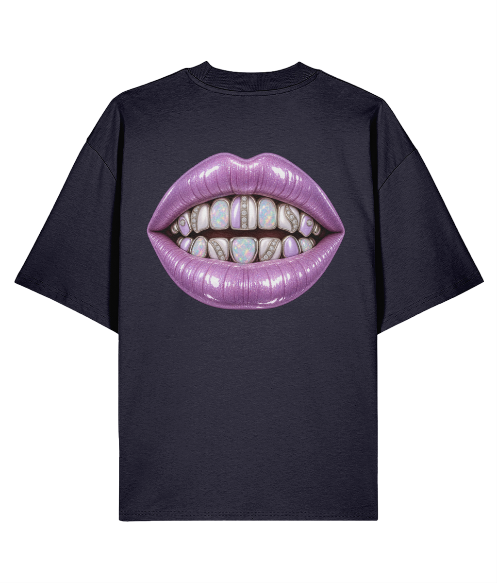 T-shirt Augusta Soft Power — French Navy, vista dal retro con la grande grafica originale Soft Power