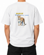 Visual Archive T-Shirt — White, model B wearing the T-shirt, back view on a white background.