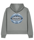 Cold Fortune Boxy Hoodie — Misty Grey, back view.