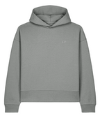 Cold Fortune Boxy Hoodie — Misty Grey, front view.