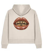 Gilded Vice Boxy Hoodie — Natural Raw, back view.