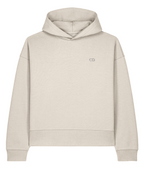 Gilded Vice Boxy Hoodie — Natural Raw, front view.