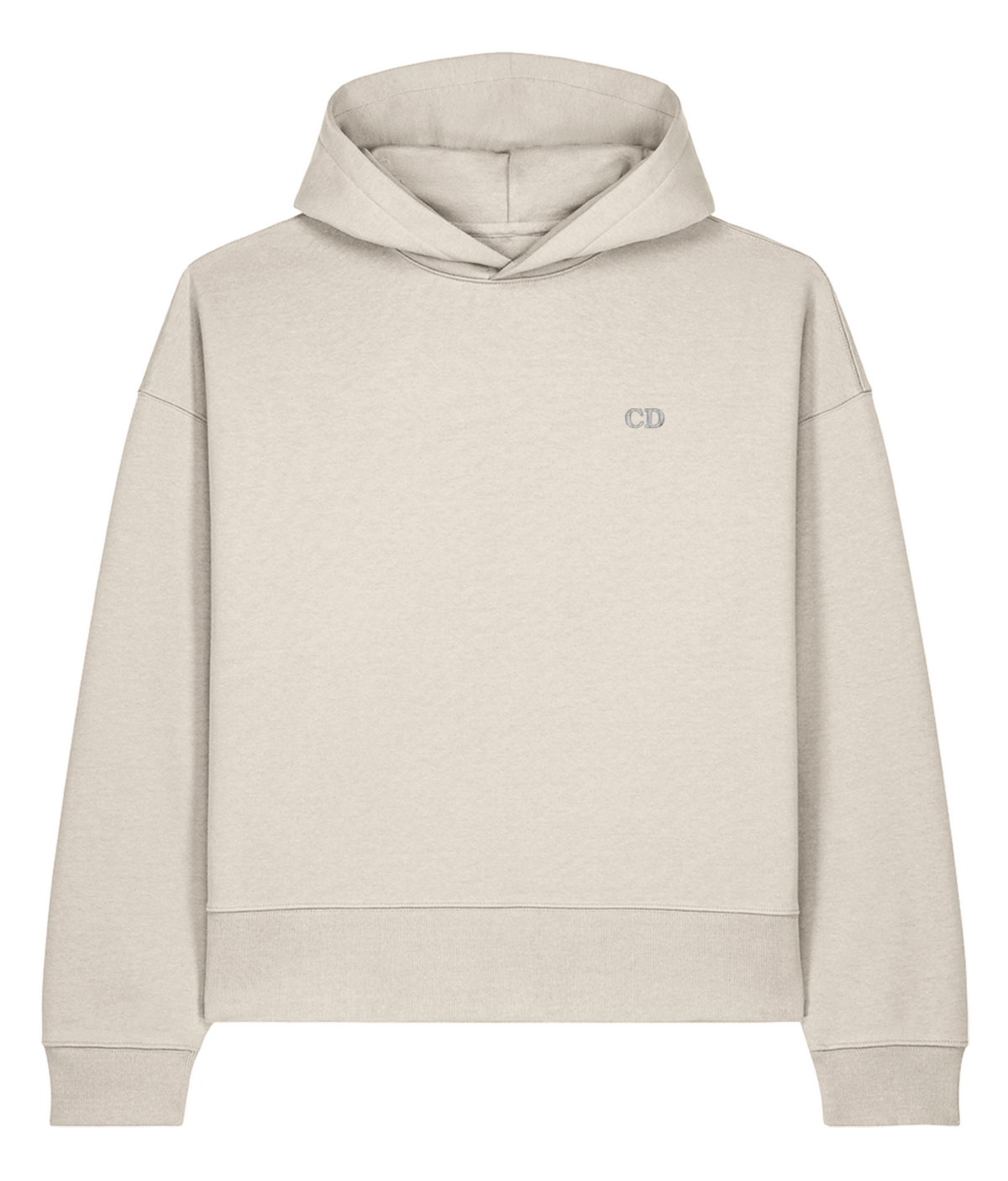 Gilded Vice Boxy Hoodie — Natural Raw, front view.