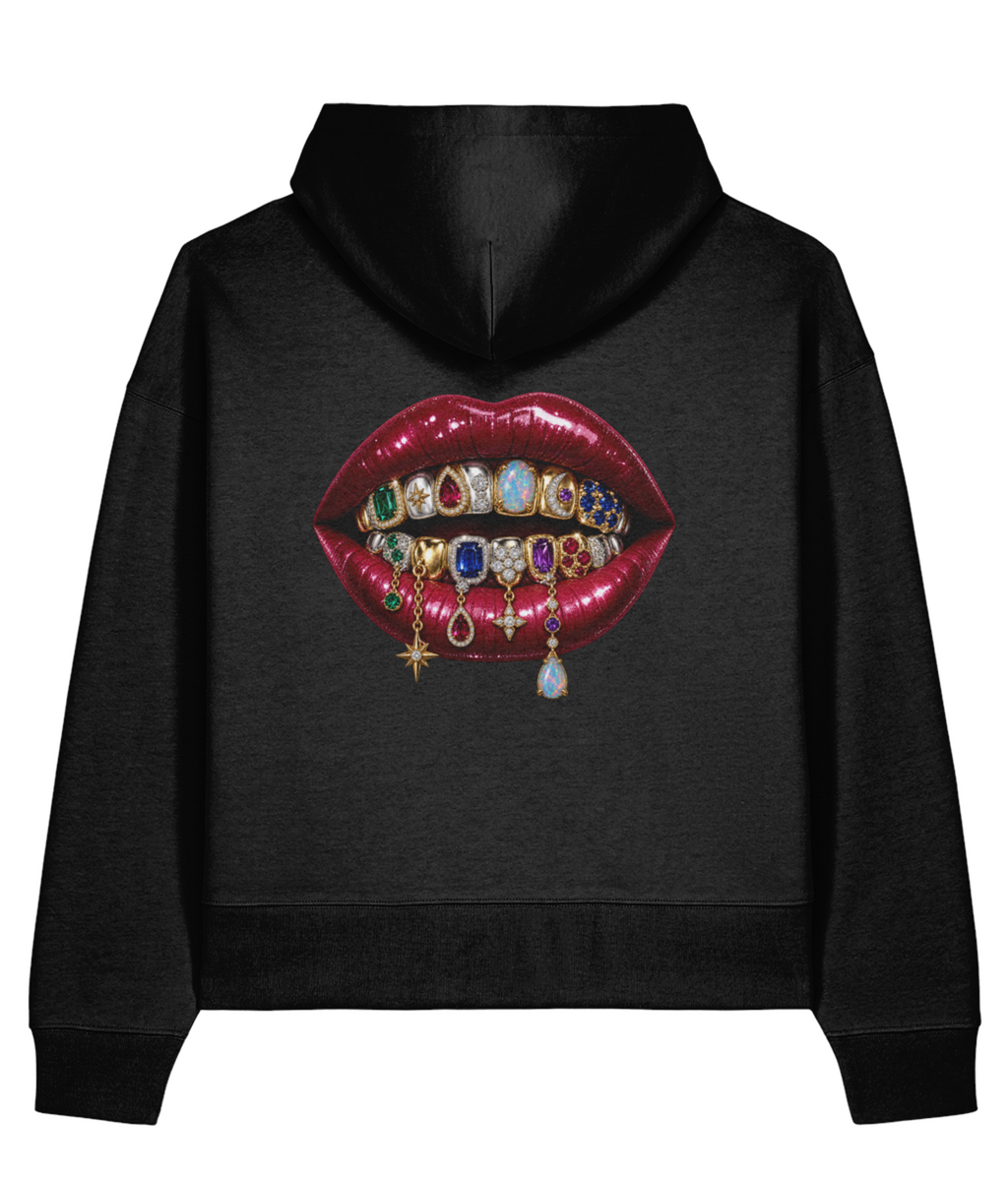 Rare Form Boxy-Kapuzenpullover — Black, Rückansicht