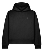 Silver Profile Voicer boxy hoodie in Black, front view.