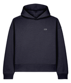 Silver Profile Voicer boxy hoodie in French Navy, front view.
