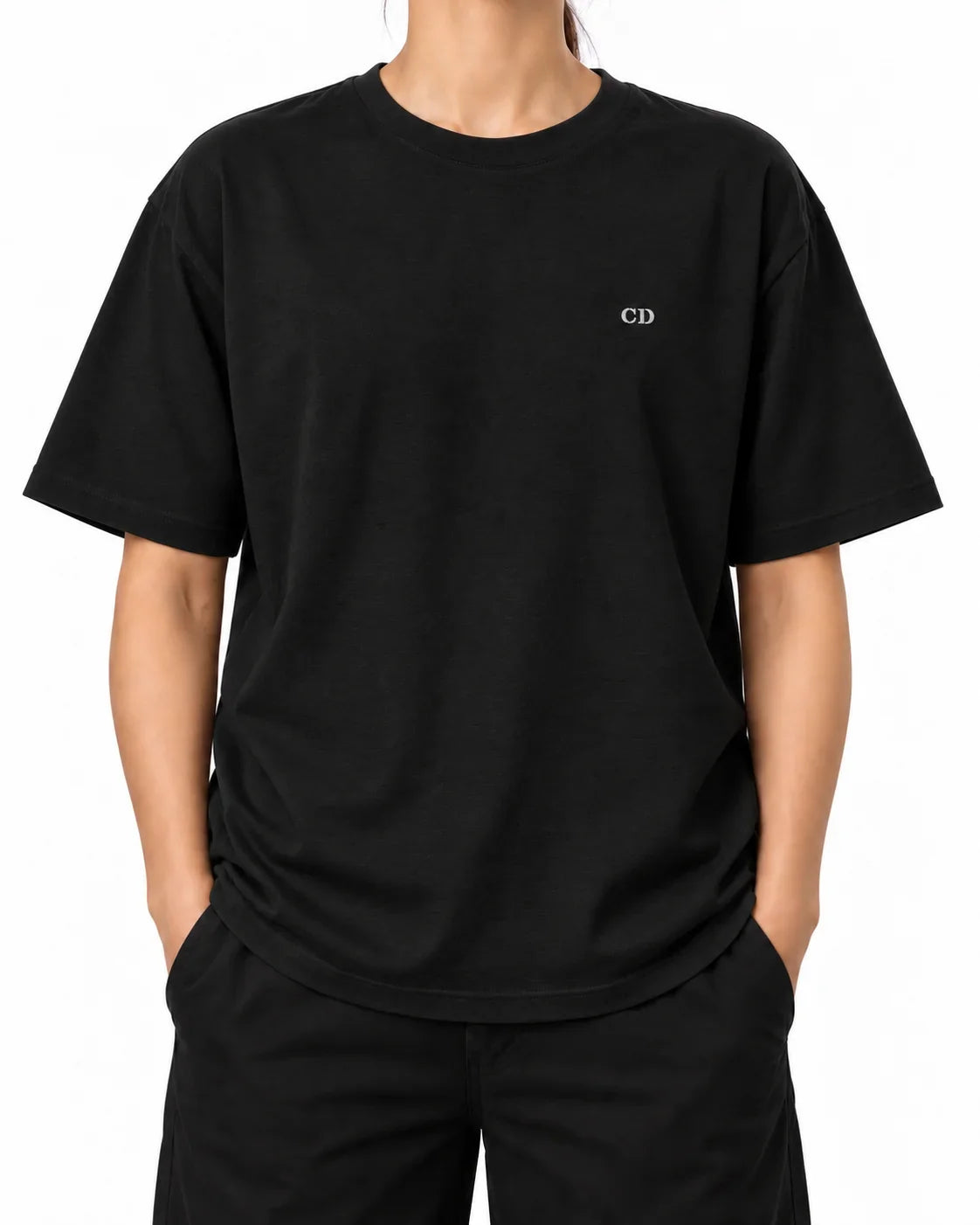 Gilded Vice T-Shirt — Black, model A wearing the T-shirt, front view on a white background.