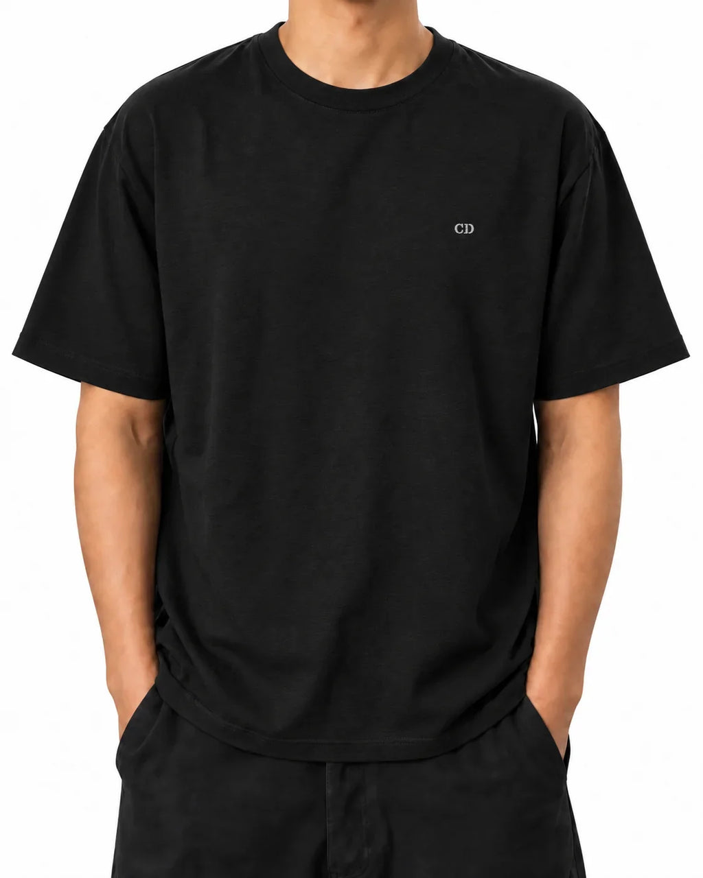 Gilded Vice T-Shirt — Black, model B wearing the T-shirt, front view on a white background.