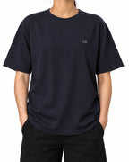 Silver Profile T-Shirt — French Navy, model A wearing the T-shirt, front view on a white background.