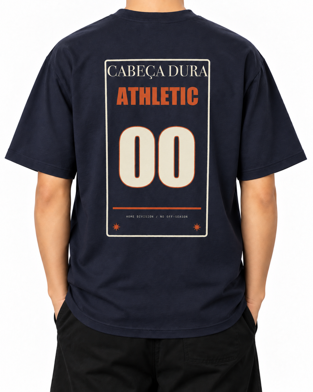Cabeça Dura Athletic — French Navy — Stella Embroidered woman worn back on white