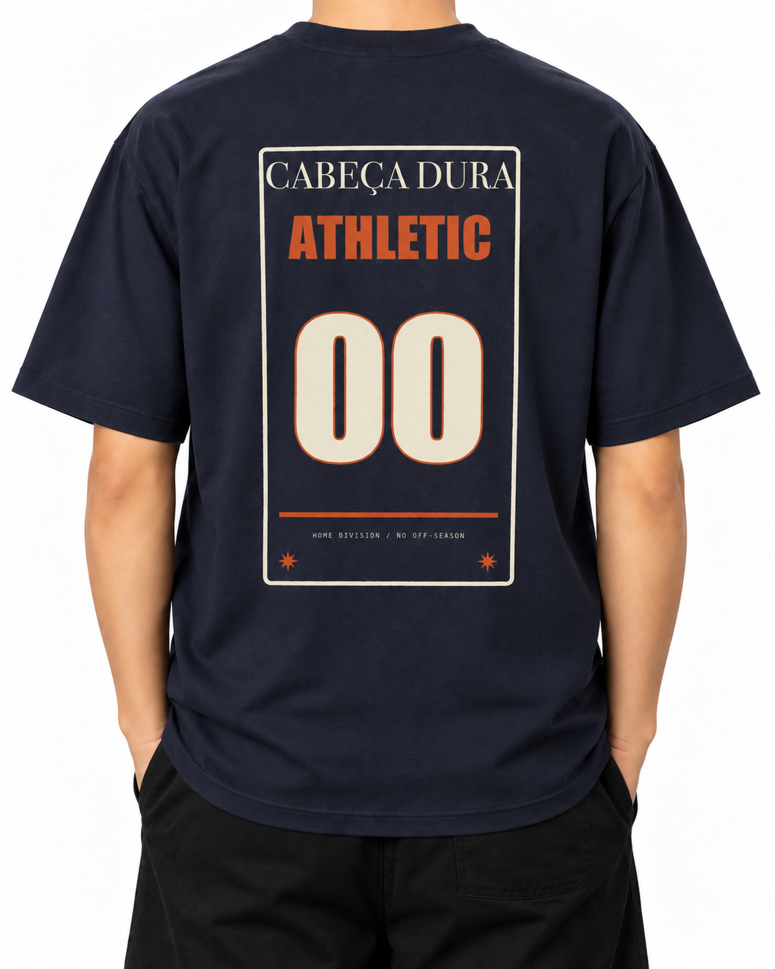 Cabeça Dura Athletic — French Navy — Stella Embroidered woman worn back on white