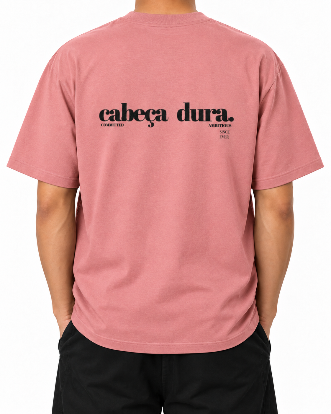 Cabeça Dura — Pink Joy — Stella Embroidered worn back on white