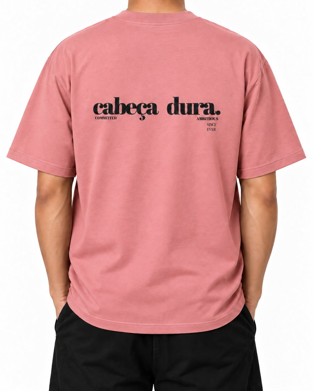 Cabeça Dura — Pink Joy — Stella Embroidered woman worn back on white