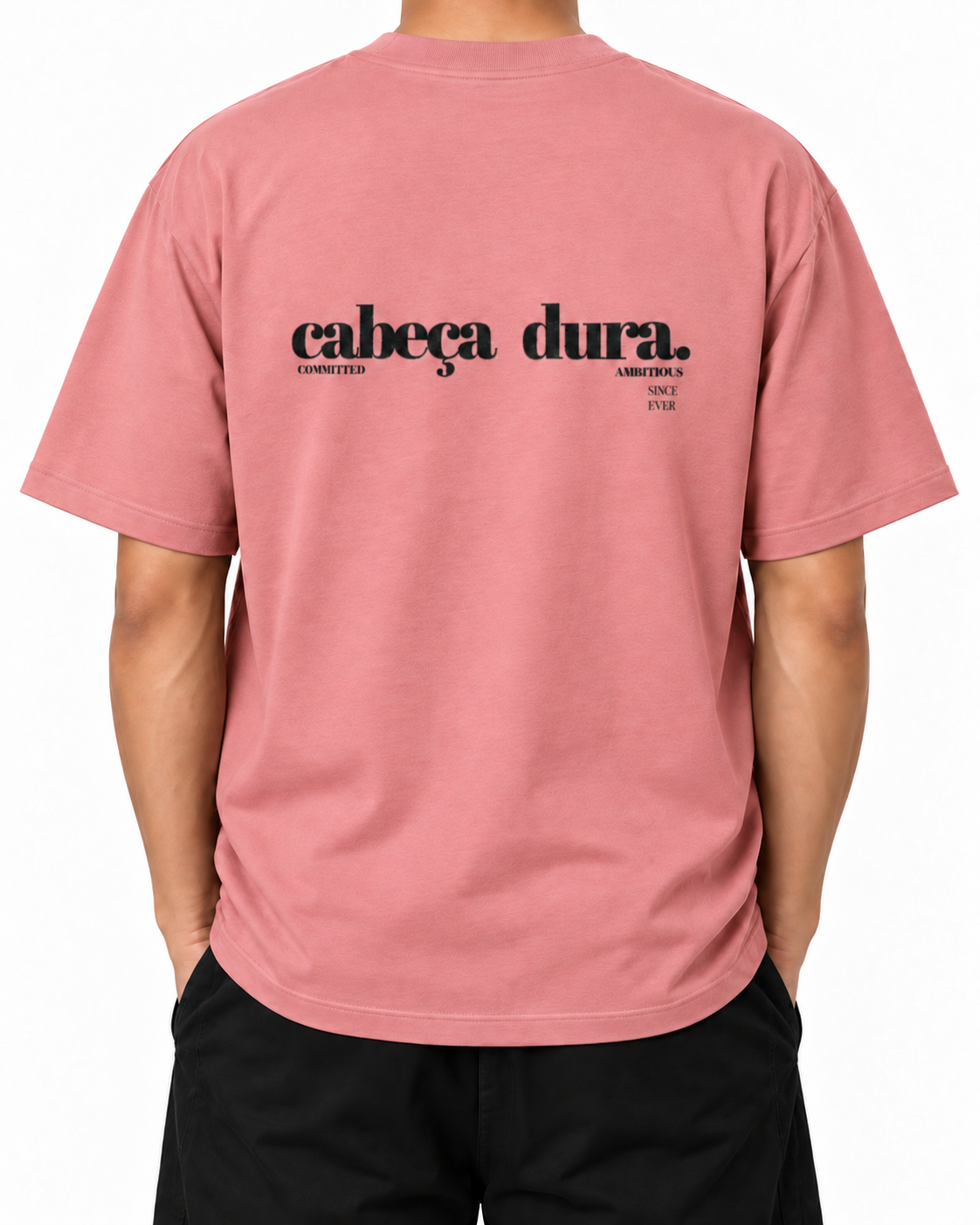 Cabeça Dura — Pink Joy — Stella Embroidered woman worn back on white