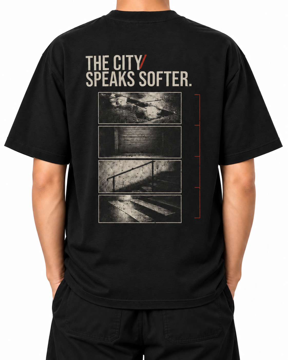 City — Black — Stella Embroidered woman worn back on white