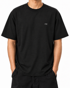 City — Black — Stella Embroidered Black worn front on white