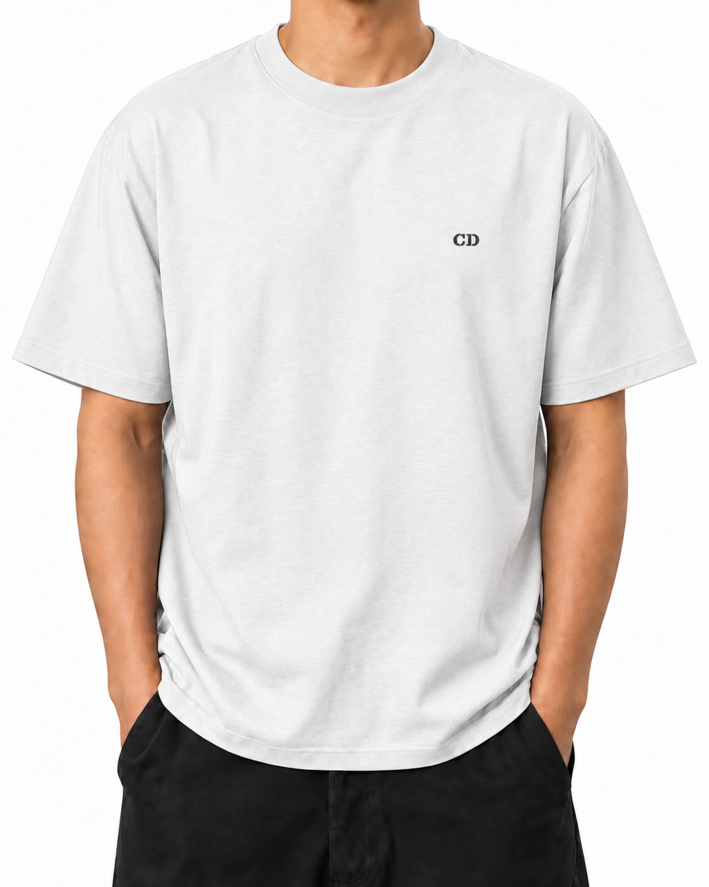 City — White — Stella Embroidered White worn front on white