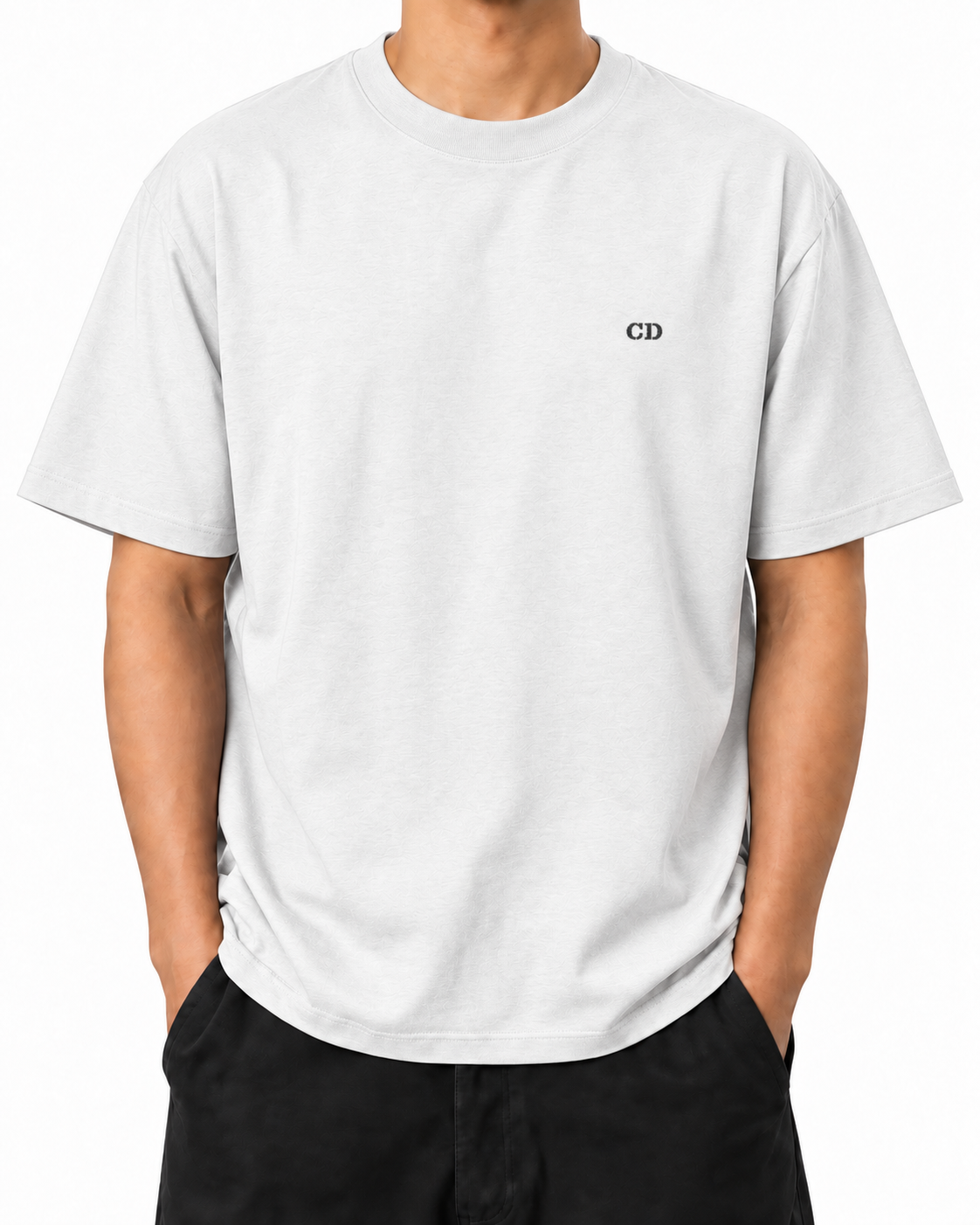 City — White — Stella Embroidered White worn front on white