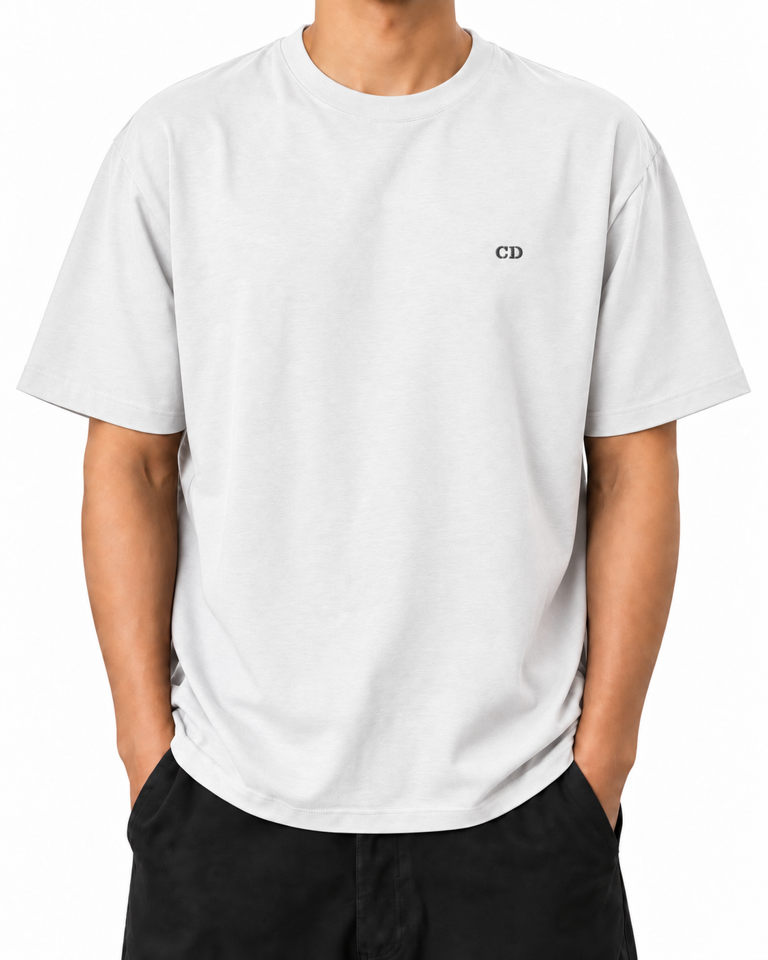 Course 01 — White — Stella Embroidered White worn front on white